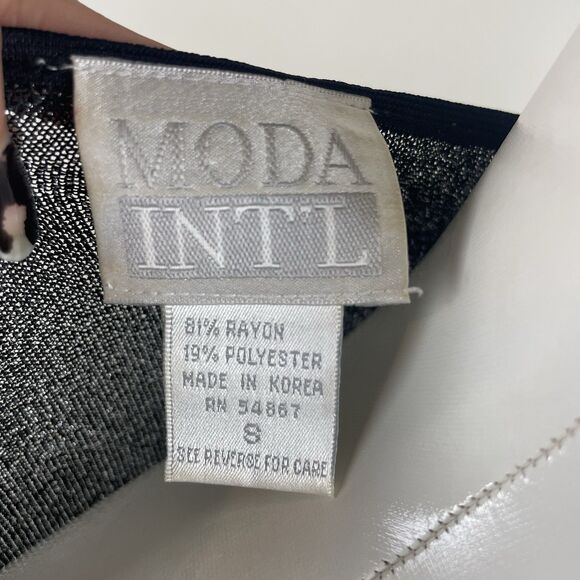 moda international Retro 90s Whimsygoth Black Silver Shimmer Small Top Witchy - Picture 6 of 8